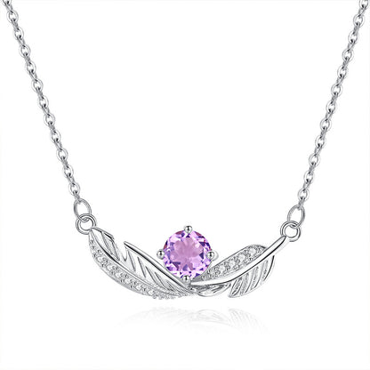 Feather's Blue - Sterling Silver Gemstone Pendant Necklace