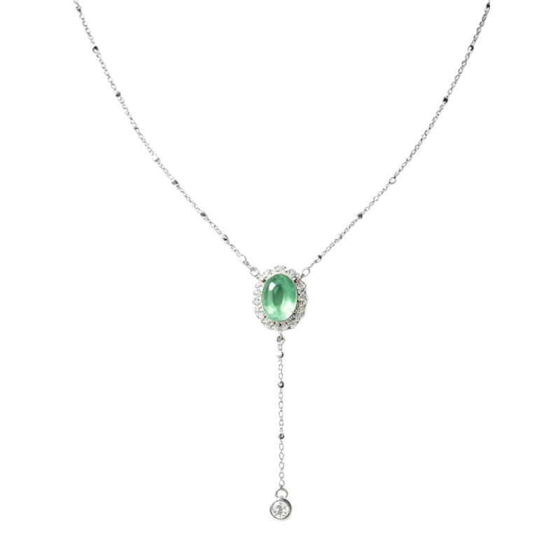 Blue Flow - Y-Chain Tassel Necklace with Blue Topaz