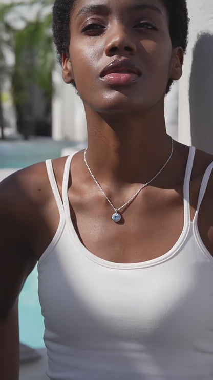 Blue Flower Topaz Necklace