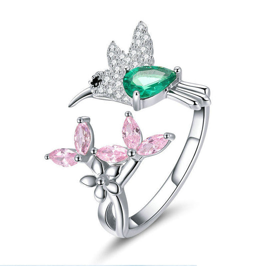 Hummingbird Flower Picking Ring