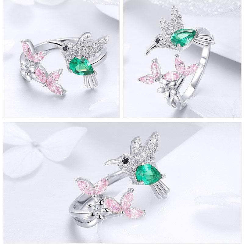 Hummingbird Flower Picking Ring