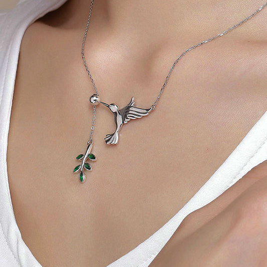 Hummingbird Branch Necklace