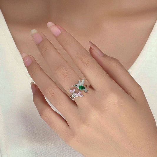 Hummingbird Flower Picking Ring