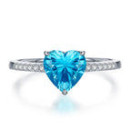 Bague Cœur Aigue-marine
