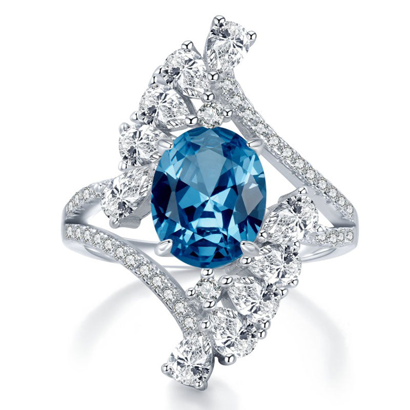 Anillo Topacio Azul