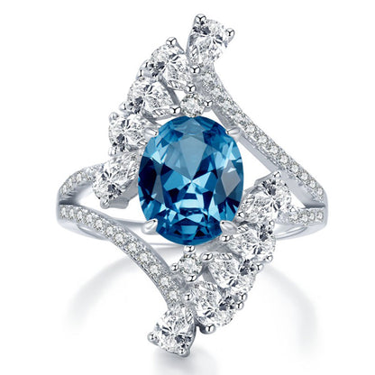 Anillo Topacio Azul