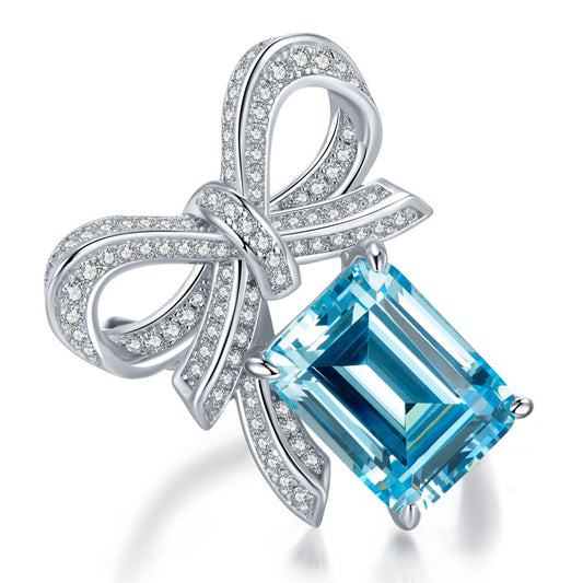 Aguamarina Anillo Mariposa