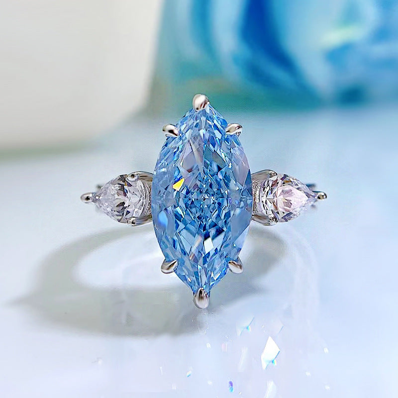 Aguamarina Anillo Marquesa