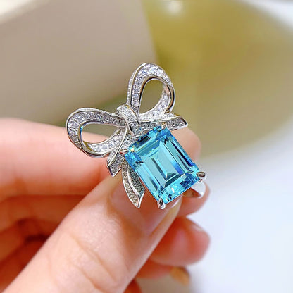 Anillo Mariposa Aguamarina