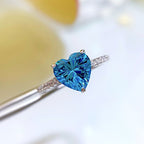 Bague Cœur Aigue-marine