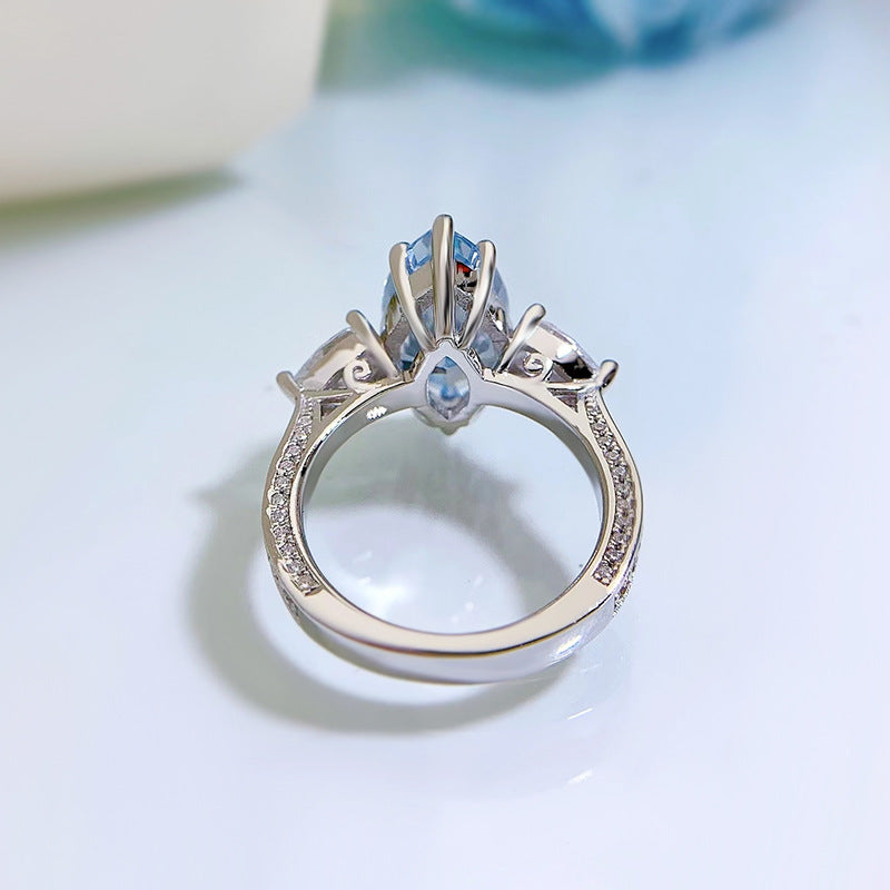 Aguamarina Anillo Marquesa