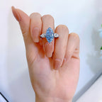 Aguamarina Anillo Marquesa
