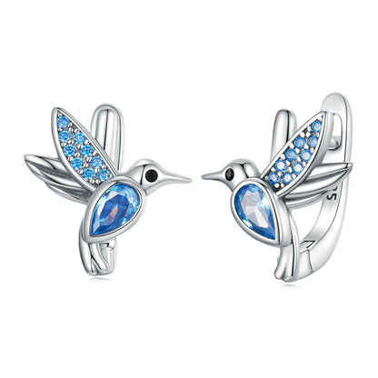 Blue Hummingbird Earrings