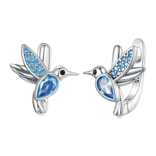 Blue Hummingbird Earrings