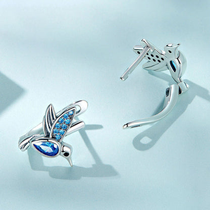 Blue Hummingbird Earrings