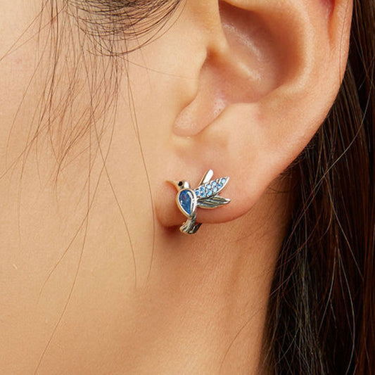 Blue Hummingbird Earrings